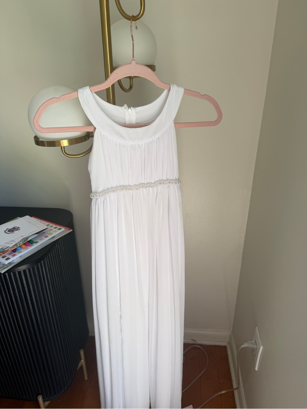 Ivory Sleeveless Chiffon Dress